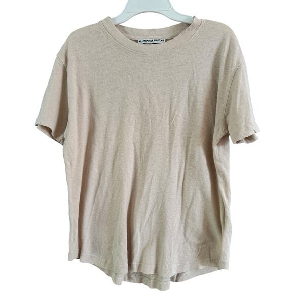 American Giant Women’s Hemp Jersey Crew Tee Short Sleeve Beige Size XS - Picture 1 of 5